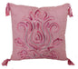 17" X 17" Light Pink Polyester Zippered Pillow With Tassels