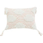 13" X 18" Peach and White Throw Pillow with Tassels