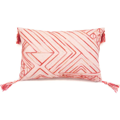 13" X 20" Coral Throw Pillow with Tassels