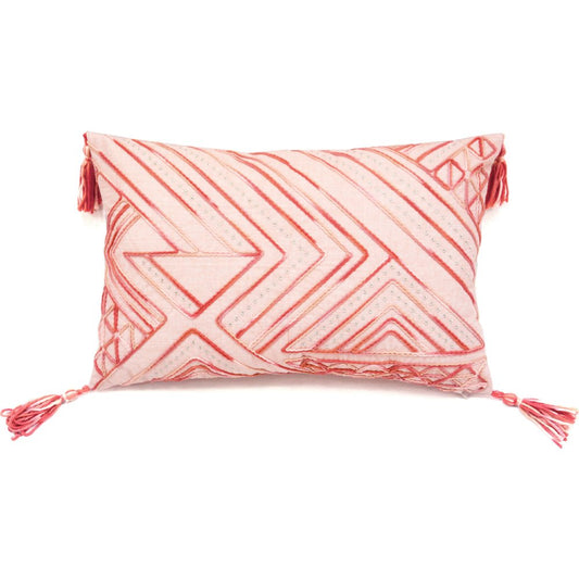 13" X 20" Coral Throw Pillow with Tassels