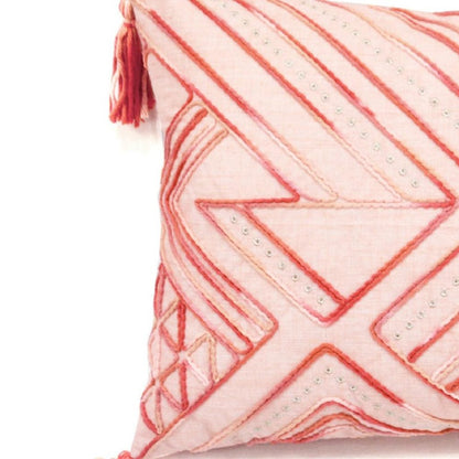 13" X 20" Coral Throw Pillow with Tassels