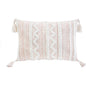 13" X 18" Blush And Natural Damask Throw Pillow with Tassels