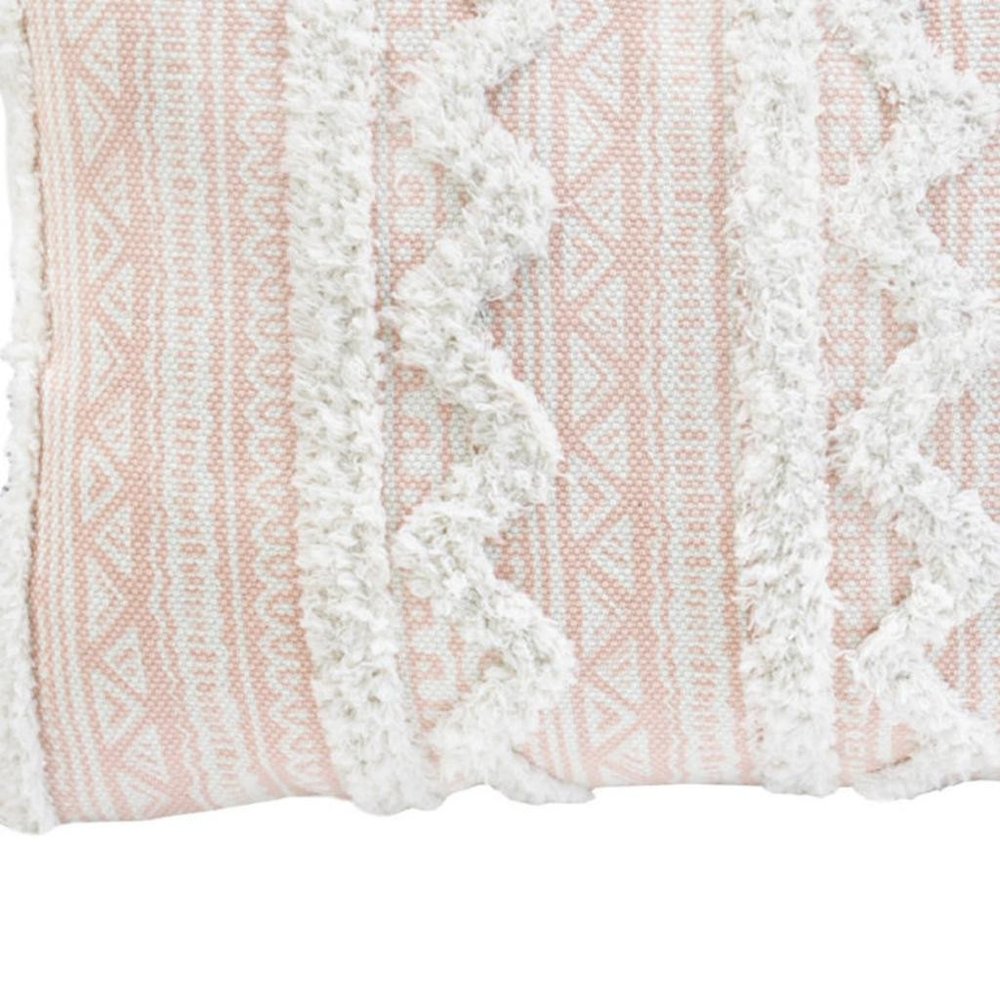 13" X 18" Beige Throw Pillow with Tassels
