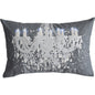 13" X 20" Gray and White Throw Pillow