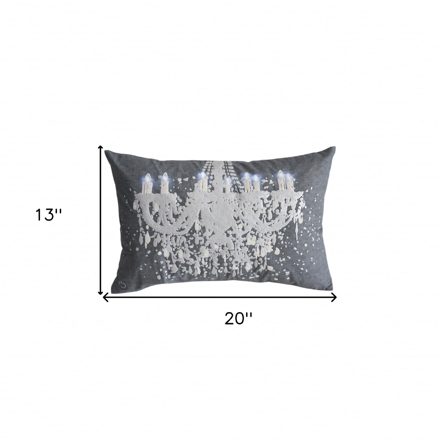 13" X 20" Grey And White Abstract Zippered Polyester Throw Pillow