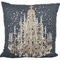 18" Gray and White Throw Pillow