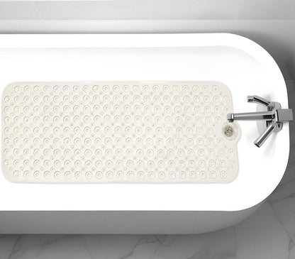 40" Beige Latex Bubbles Non Slip Shower Mat