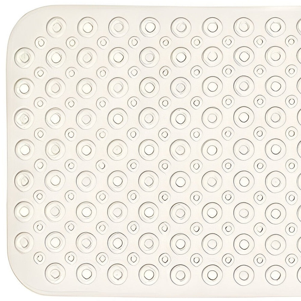 40" Ivory Beige Bubbles Non Slip Bath Mat