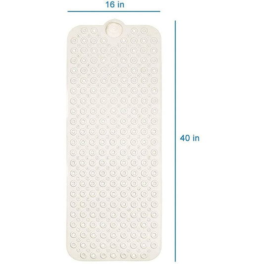40" Beige Latex Bubbles Non Slip Shower Mat