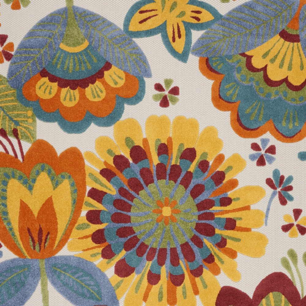 12' X 15' Blue And Yellow Indoor Outdoor Area Rug