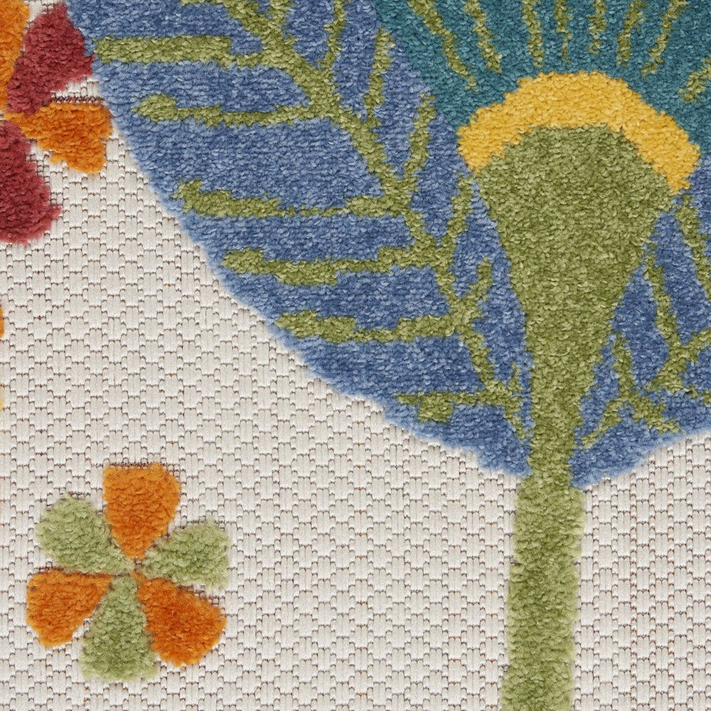 3' X 4' Yellow And Ivory Indoor Outdoor Area Rug