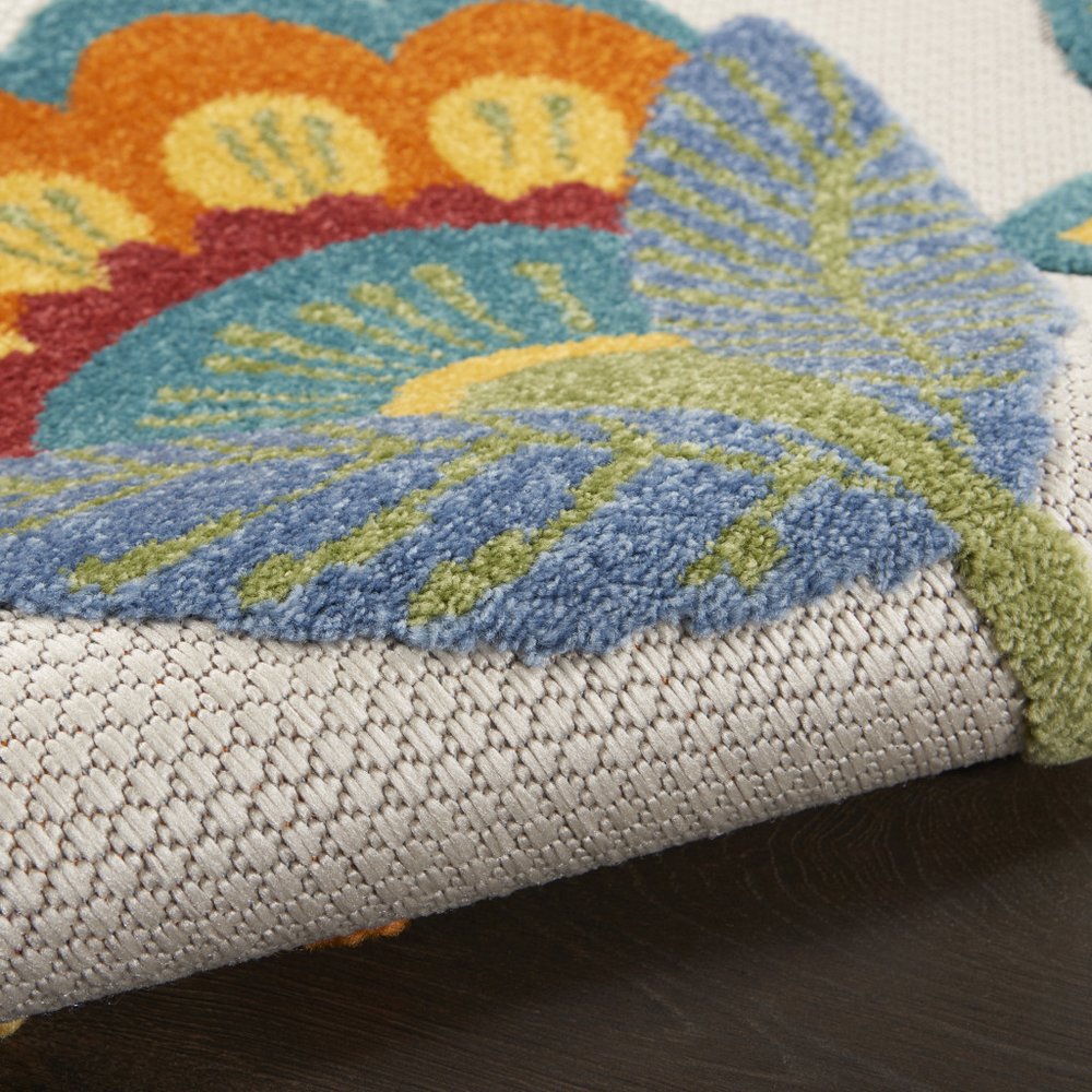 9' X 12' Blue And Yellow Indoor Outdoor Area Rug