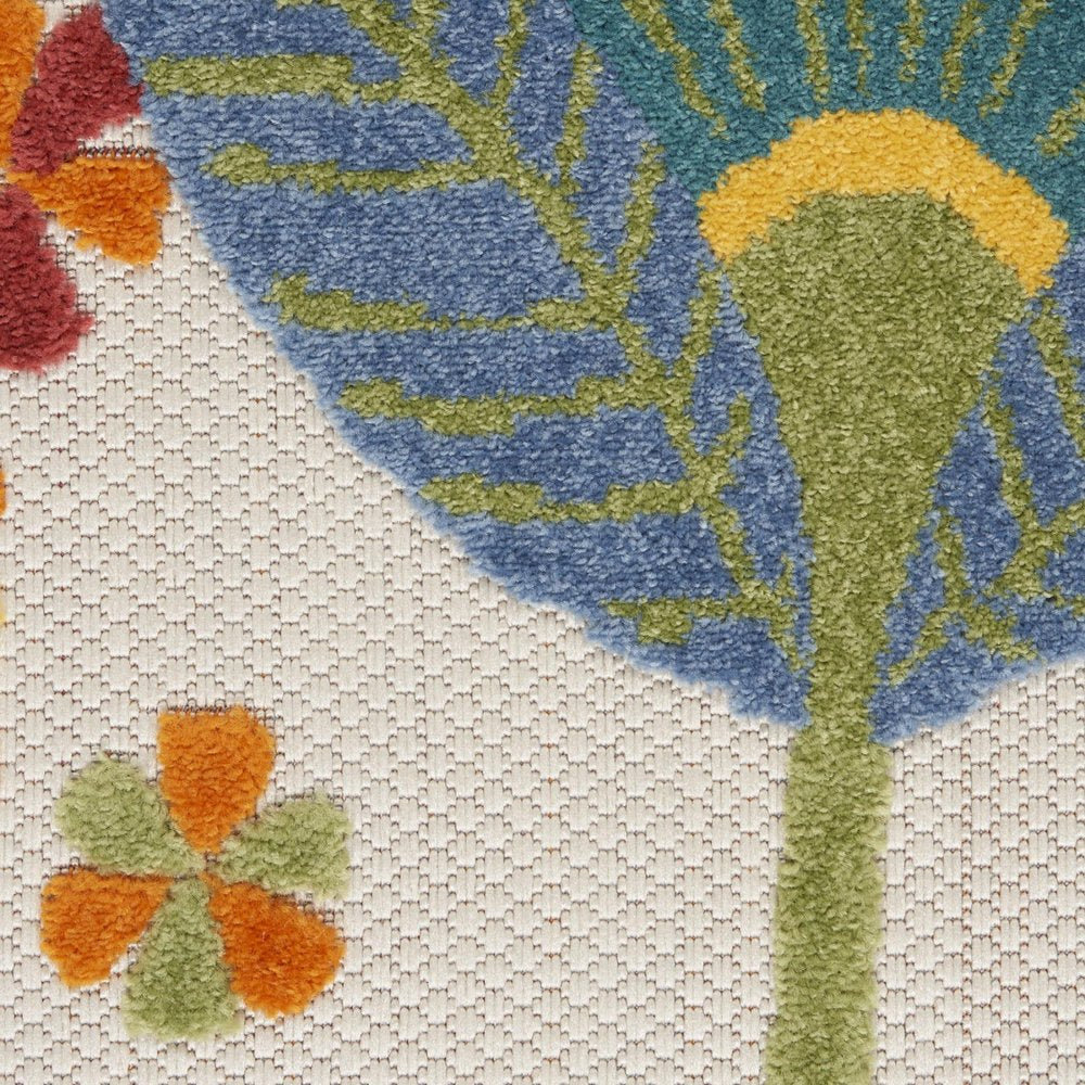 10' X 13' Blue And Yellow Indoor Outdoor Area Rug