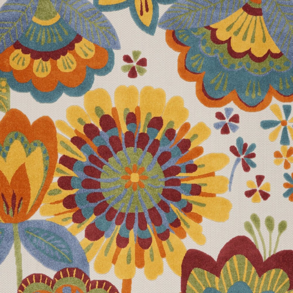 10' X 13' Blue And Yellow Indoor Outdoor Area Rug