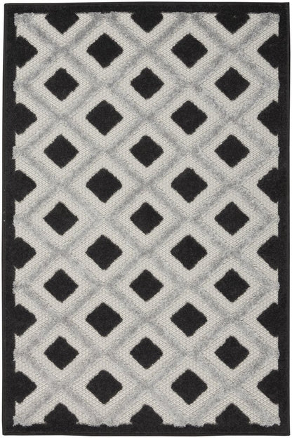 3' X 4' Black And White Indoor Outdoor Area Rug