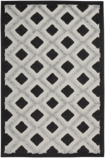 3' X 4' Black And White Indoor Outdoor Area Rug
