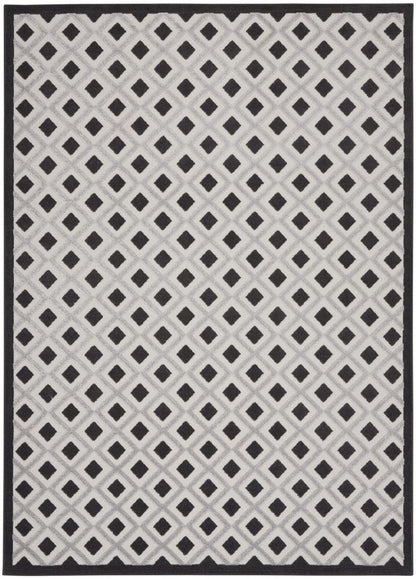 9' X 12' Black And White Indoor Outdoor Area Rug