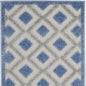 6' Blue And Gray Indoor Outdoor Runner Rug