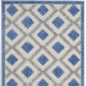 10' Blue And Gray Indoor Outdoor Runner Rug