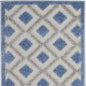8' Blue And Gray Indoor Outdoor Runner Rug