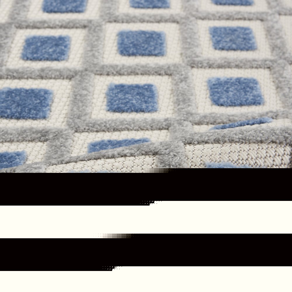 3' X 4' Blue And Gray Indoor Outdoor Area Rug