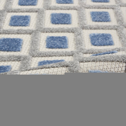 3' X 4' Blue And Gray Indoor Outdoor Area Rug