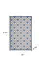 3' X 4' Blue And Gray Indoor Outdoor Area Rug