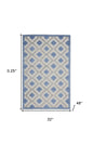 3' X 4' Blue And Gray Indoor Outdoor Area Rug