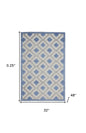 3' X 4' Blue And Gray Indoor Outdoor Area Rug