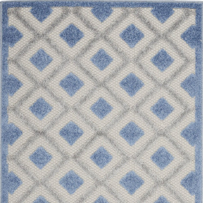 3' X 4' Blue And Gray Indoor Outdoor Area Rug