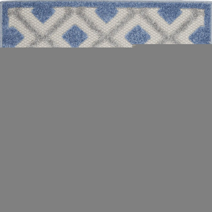 3' X 4' Blue And Gray Indoor Outdoor Area Rug