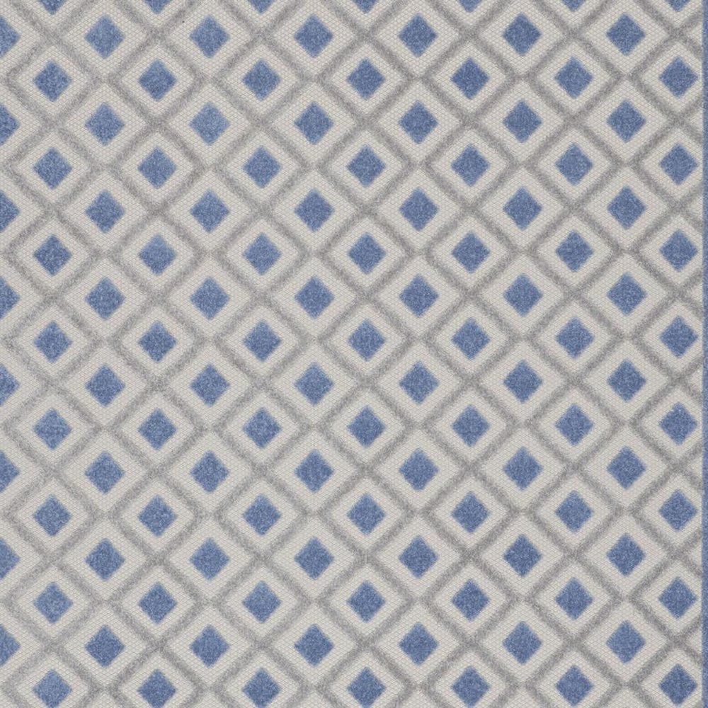 9' X 12' Blue And Gray Indoor Outdoor Area Rug