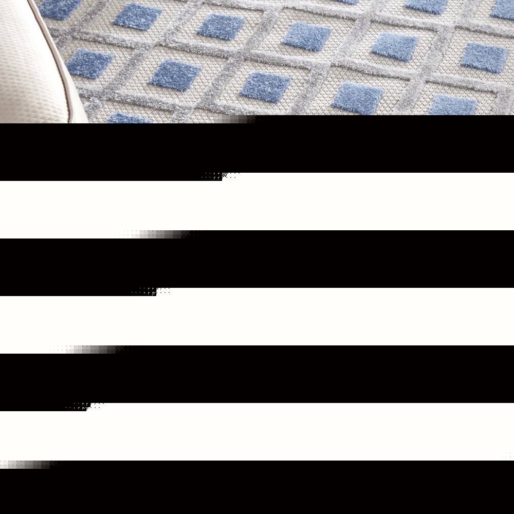 9' X 12' Blue And Gray Indoor Outdoor Area Rug