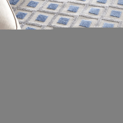 9' X 12' Blue And Gray Indoor Outdoor Area Rug