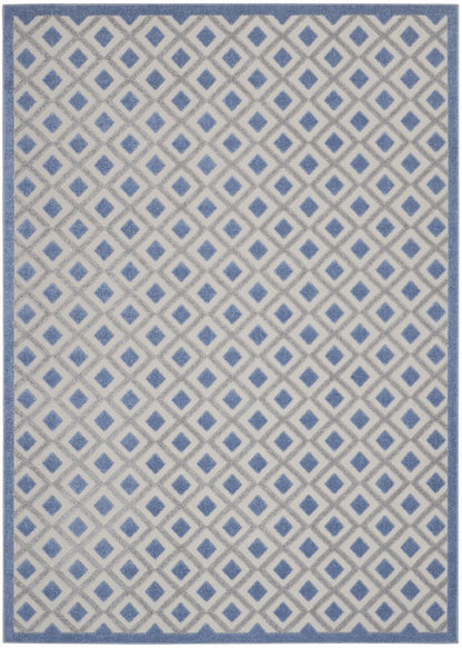 9' X 12' Blue And Gray Indoor Outdoor Area Rug