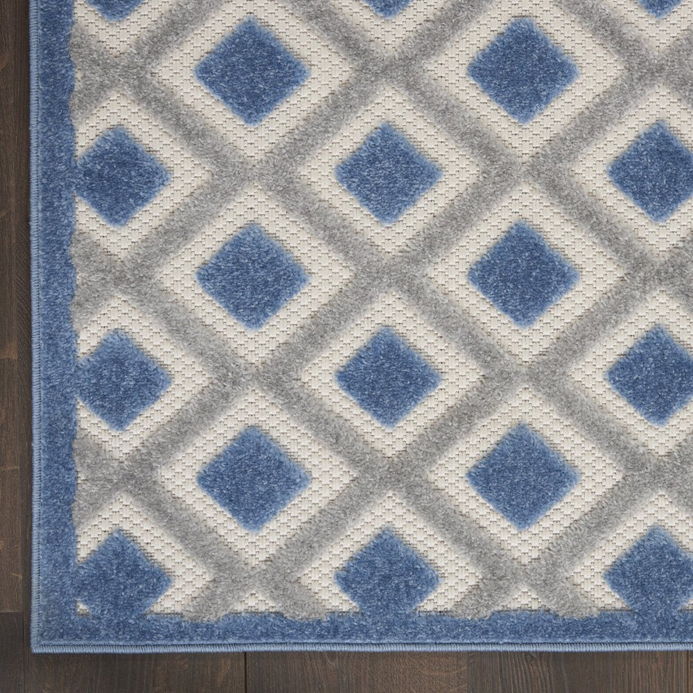 10' X 13' Blue And Gray Indoor Outdoor Area Rug