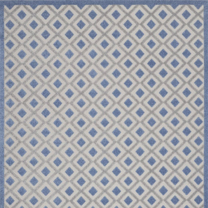 10' X 13' Blue And Gray Indoor Outdoor Area Rug