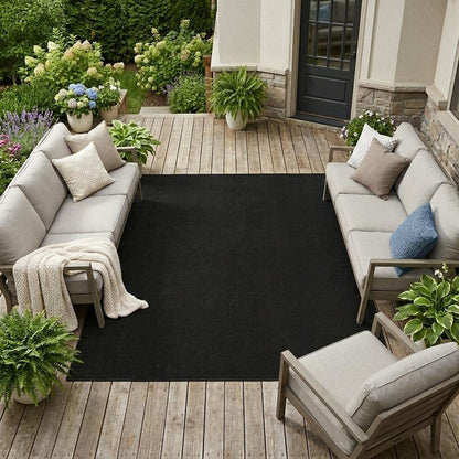 10' X 14' Black Stain Resistant Indoor Outdoor Area Rug