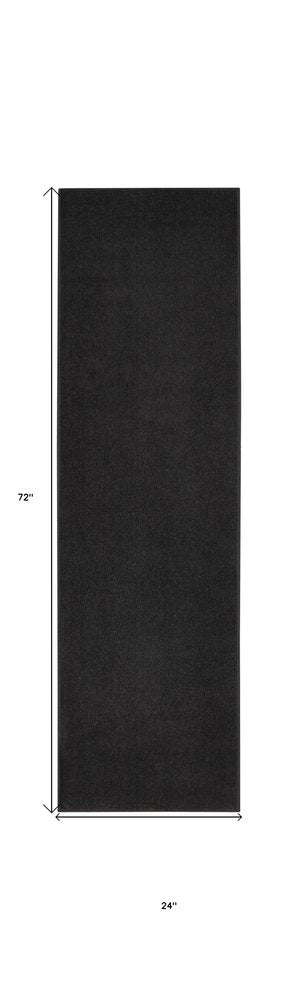 6' Black Indoor Outdoor Runner Rug