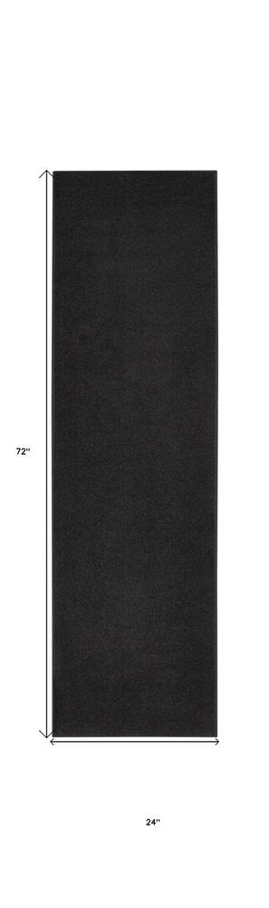 6' Black Indoor Outdoor Runner Rug