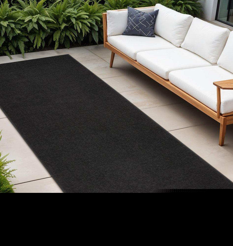 8' Black Indoor Outdoor Runner Rug