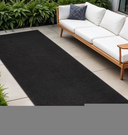 8' Black Indoor Outdoor Runner Rug