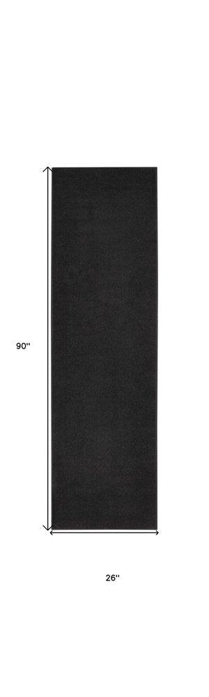 8' Black Indoor Outdoor Runner Rug