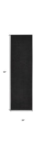 8' Black Indoor Outdoor Runner Rug