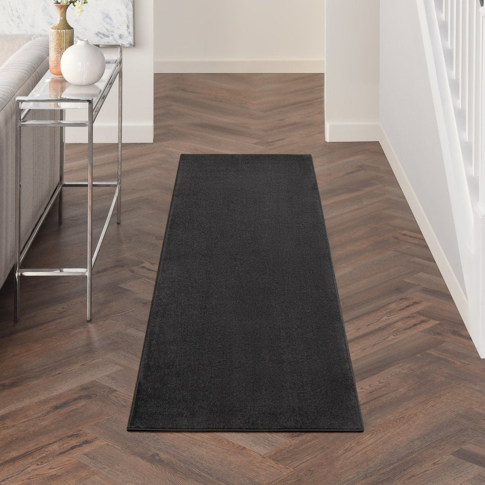 8' Black Indoor Outdoor Runner Rug