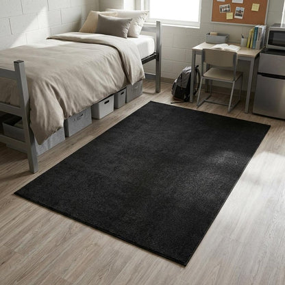 4' X 6' Black Stain Resistant Indoor Outdoor Area Rug