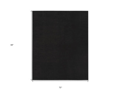 4' X 6' Black Stain Resistant Indoor Outdoor Area Rug