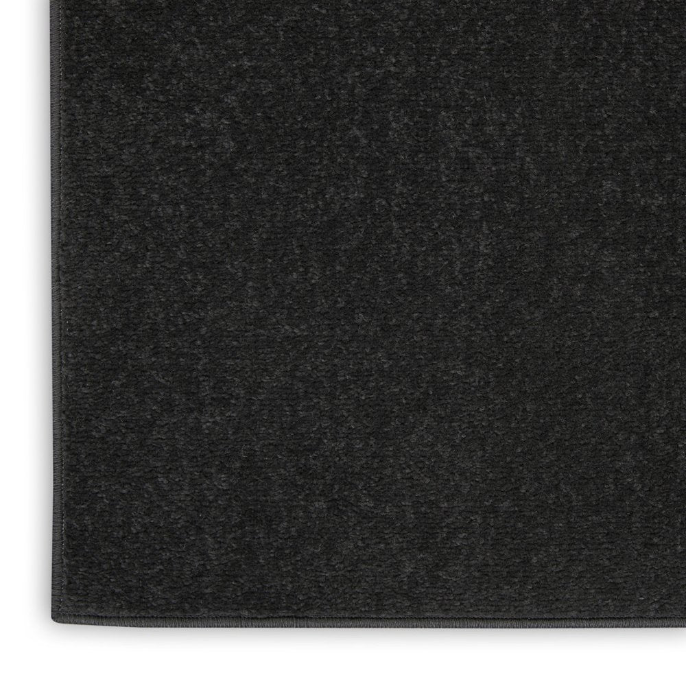 5' X 7' Black Stain Resistant Indoor Outdoor Area Rug