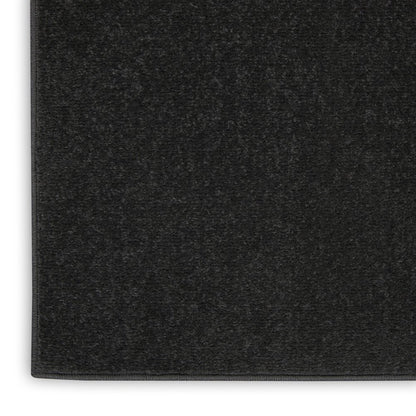 5' X 7' Black Stain Resistant Indoor Outdoor Area Rug