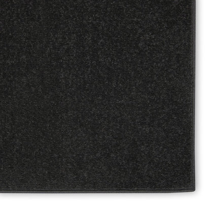 7' Black Square Indoor Outdoor Area Rug